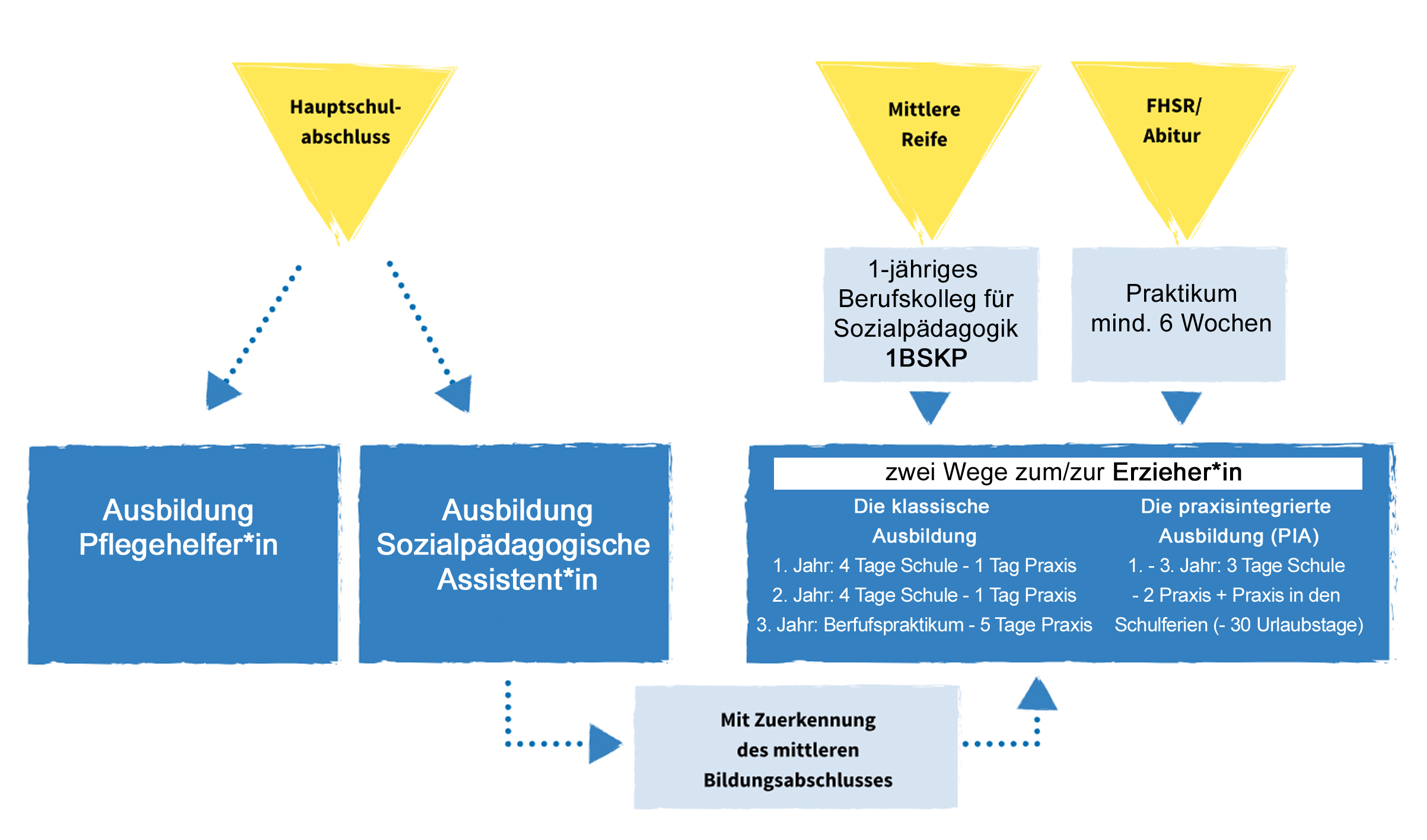 Überischt Ausbildungen und Zugänge